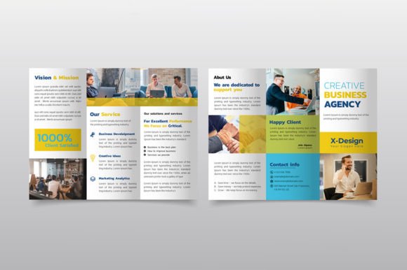 Download Minimal Shapes Trifold Brochure Template - Shape Collection