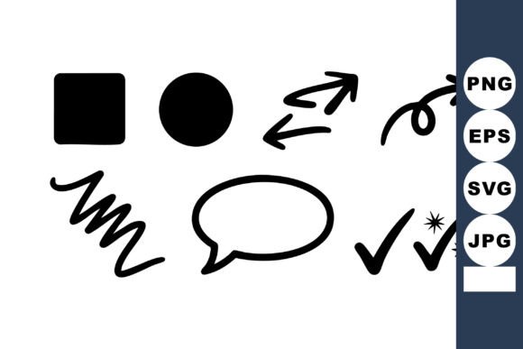 Download Basic Black Hand-drawn Shapes Arrows Spe - Shape Collection