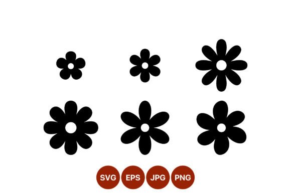 Download Simple Black Flower Shapes Vector - Shape Collection