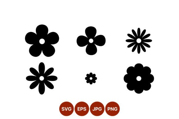 Download Black Flower Shapes Vector Art - Shape Collection