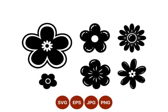 Download Black White Flower Shapes Vector Art - Shape Collection