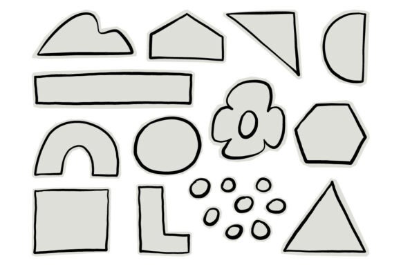 Download Hand Drawn Basic Shape Outline Set Art - Shape Collection