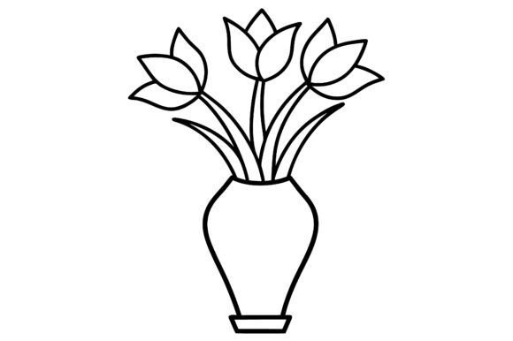 Download Flower Vase Outline with Minimal Shapes - Shape Collection