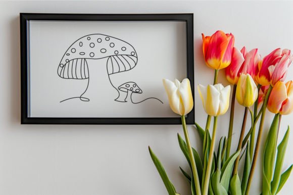 Download Mushroom One Line Art Illustration - Illustration Collection