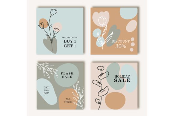 Download Sale Poster with Aesthetic Shape Floral - Shape Collection
