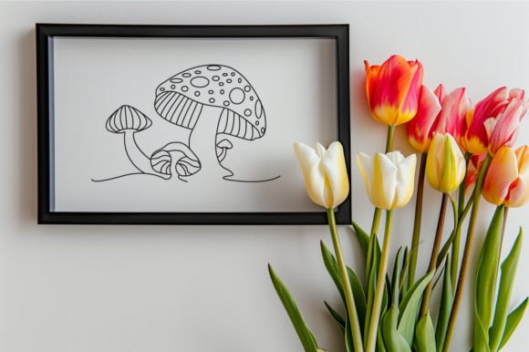 Download Mushroom One Line Art Illustration - Illustration Collection