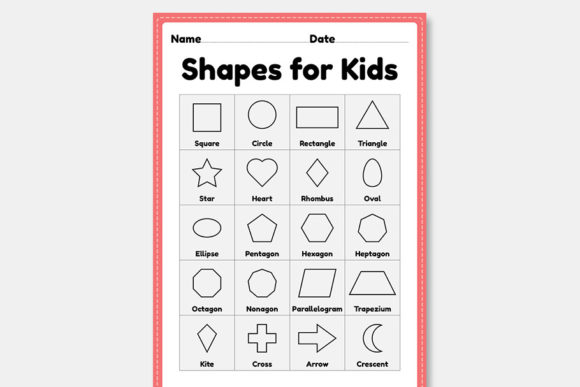 Download Printable Shapes for Preschool Kids - Shape Collection