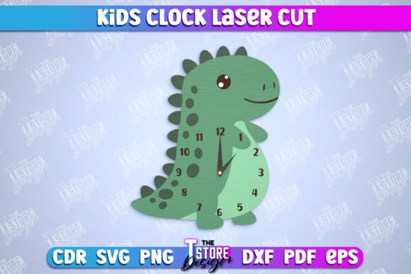 Download Kids Clock | Dino Shape | Nursery Decor - Shape Collection