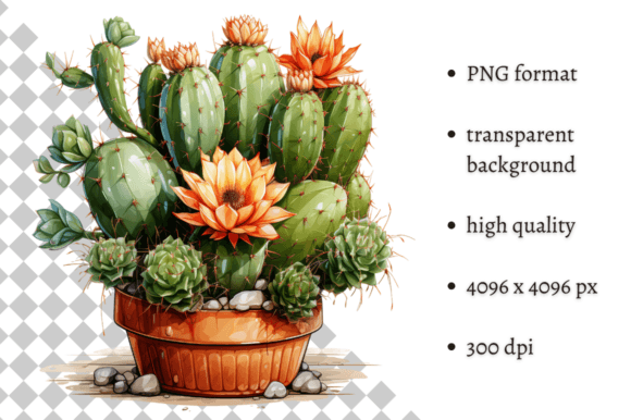 Download Potted Cactus PNG Illustration - Illustration Collection
